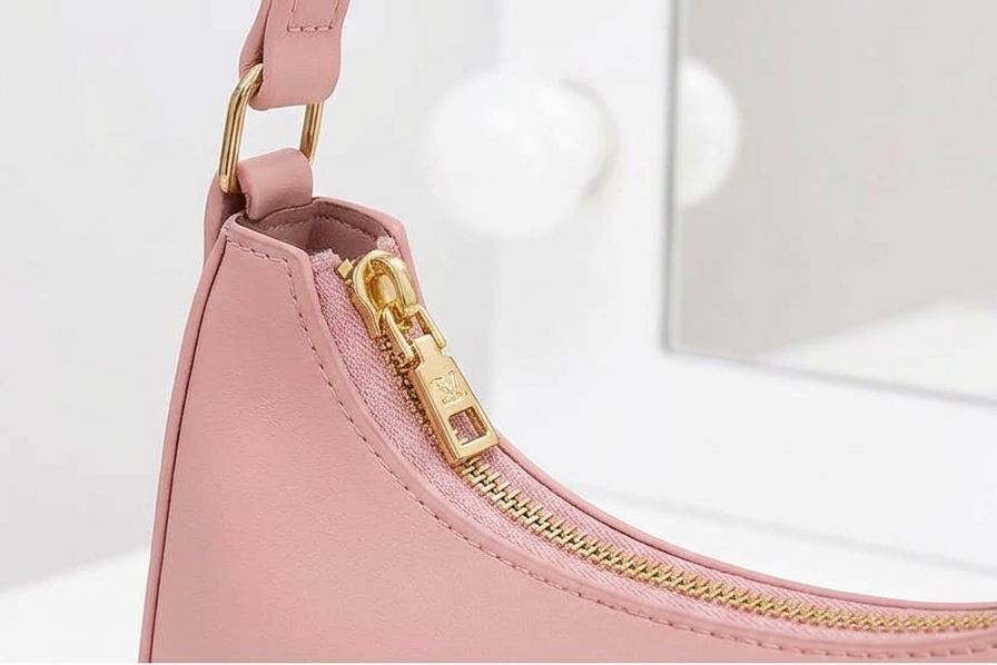 Pink Half Moon Shoulder Bag for Women