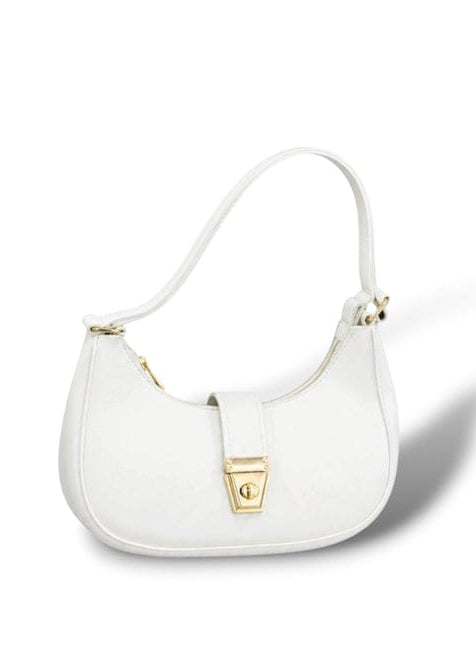 White Moon Lock Shoulder Bag