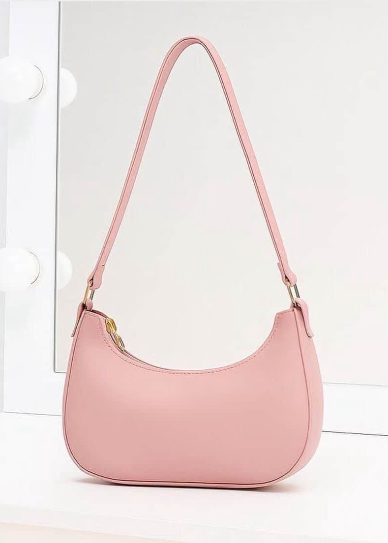 Pink Half Moon Shoulder Bag for Women